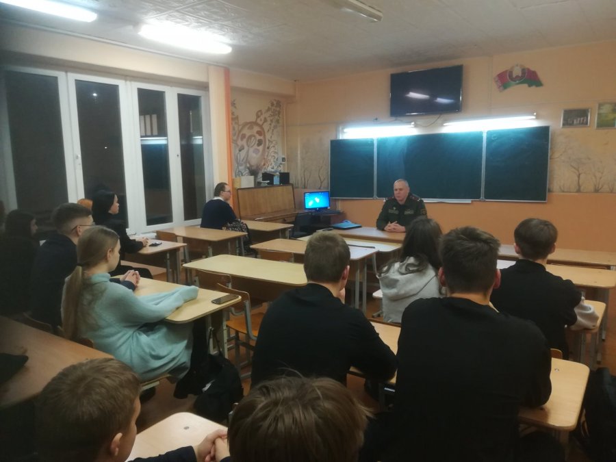 Урок мужества с участием начальника отдела призыва на военную службу Барановым Алексеем Александровичем