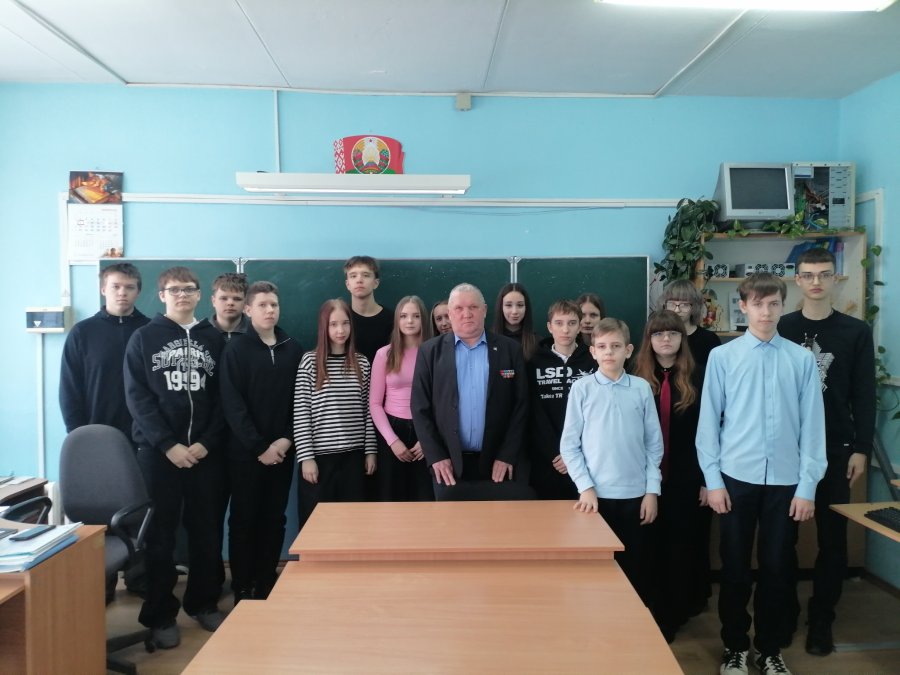 Урок мужества  «О войне из первых уст» (встреча с представителем Волковысской районной организации OO «Белорусский союз ветеранов войны в Афганистане»)  